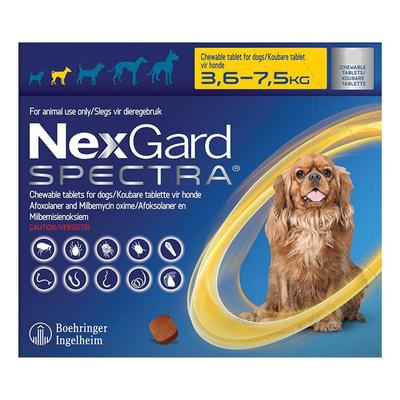 Nexgard Spectra Tab Small Dog 7.7-16.5 Lbs Yellow ...