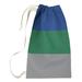 East Urban Home Seattle Throwback Football Stripes Laundry Bag Fabric in Green/Gray/Blue | Small (29" H x 18" W) | Wayfair