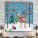 The Holiday Aisle® Merry Christmas Cardinal - Wrapped Canvas Print Metal in Blue/Green | 40 H x 40 W x 1 D in | Wayfair