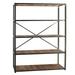 Gracie Oaks Bryson Etagere Bookcase Wood/Metal in Brown | 78 H x 63 W x 18.5 D in | Wayfair C094F44185444B5BB2FE4E9ACFA3F708