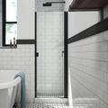 Arizona Shower Door RD 36" W x 69" H Semi-Frameless Shower Door Tempered Glass in Black | 69 H in | Wayfair R3669MBCL