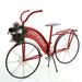 The Holiday Aisle® Merry Christmas Bicycle w/ Wreath & LED Lights Metal in Red | 21.5 H x 30.25 W x 8.5 D in | Wayfair