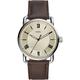 Fossil Watch for Men Copeland 42 mm, Quartz Movement, 42 mm Silver Stainless Steel Case with a Leather Strap, FS5663