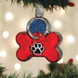 Old World Christmas Dog Tag Hanging Figurine Ornament Glass in Red | 0.75 H x 2.5 W x 2.75 D in | Wayfair 32402