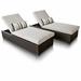 Latitude Run® Larrissa 87" Long Reclining Chaise Lounge Set w/ Cushions in Brown | 14 H x 36 W x 87 D in | Outdoor Furniture | Wayfair