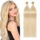 Keratin Pre Bonded Nail U Tip Human Hair Extensions Keratin 22"-100g 100S Strands #613 Bleach Blonde Invisible Remy Real Fusion Extension Long Straight