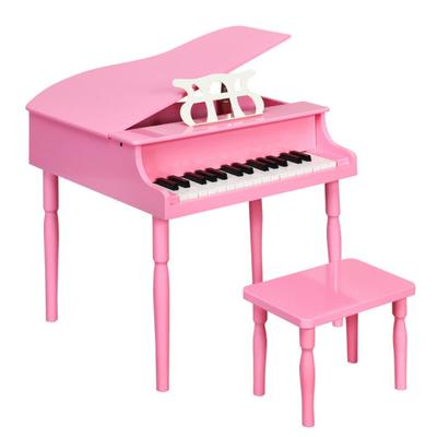 Costway 30-Key Wood Toy Kids Grand Piano with Benc...