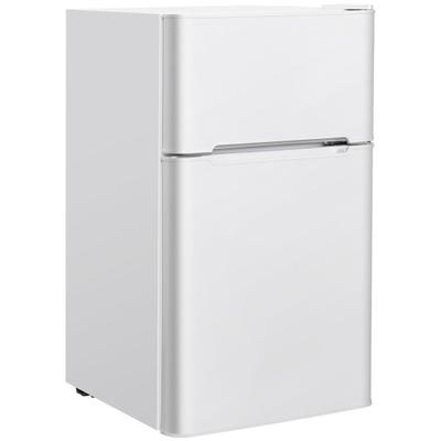 Costway 3.2 cu ft. Compact Stainless Steel Refrigerator-White