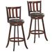 Costway 2 Pieces 360 Degree Swivel Wooden Counter Height Bar Stool Set with Cushioned Seat-31 inches
