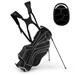 Costway Golf Stand Cart Bag with 6-Way Divider Carry Pockets-Black