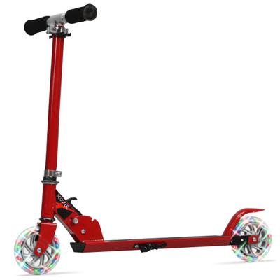 Costway Folding Aluminum Kids Kick Scooter with LED Lights-Red