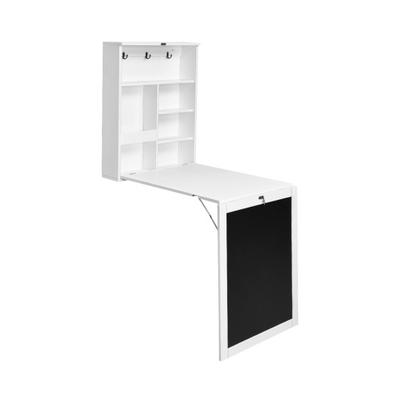 Costway Convertible Wall Mounted Table with A Chalkboard-White