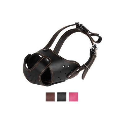 CollarDirect Leather Dog Muzzle for Staffordshire & Terrier, Black
