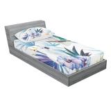 East Urban Home Parrot Birds on Palm Tree Branches Leaves Exotic Nature Floral Sheet Set Microfiber/Polyester | Twin | Wayfair
