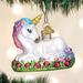 Old World Christmas Baby Unicorn Hanging Figurine Ornament Glass in Pink/White | 1.5 H x 2.5 W x 3 D in | Wayfair 729343125347