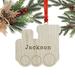 The Holiday Aisle® Personalized Laser Engraved Christmas Hanging Figurine Ornament Wood in Brown | 4 H x 4 W x 4 D in | Wayfair