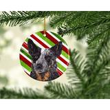 The Holiday Aisle® Australian Cattle Dog Holiday Christmas Hanging Figurine Ornament /Porcelain in Blue/Green/Red | 3 H x 3 W x 0.25 D in | Wayfair