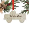 The Holiday Aisle® Personalized Laser Engraved Christmas Hanging Figurine Ornament Wood in Brown | 4 H x 4 W x 4 D in | Wayfair