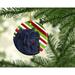 The Holiday Aisle® Chow Holiday Christmas Hanging Figurine Ornament Ceramic/Porcelain in Blue/Green/Red | 3 H x 3 W x 0.25 D in | Wayfair