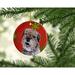 The Holiday Aisle® Border Terrier Snowflakes Holiday Hanging Figurine Ornament Ceramic/Porcelain in Brown/Red | 3 H x 3 W x 0.25 D in | Wayfair