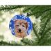 The Holiday Aisle® Norfolk Terrier Winter Snowflakes Hanging Figurine Ornament Ceramic/Porcelain in Blue/Brown | 3 H x 3 W x 0.25 D in | Wayfair