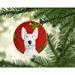 The Holiday Aisle® Bull Terrier Snowflakes Holiday Hanging Figurine Ornament Ceramic/Porcelain in Red/White | 3 H x 3 W x 0.25 D in | Wayfair