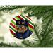 The Holiday Aisle® Brussels Griffon Holiday Christmas Hanging Figurine Ornament Ceramic/Porcelain in Blue/Green/Red | 3 H x 3 W x 0.25 D in | Wayfair