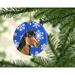 The Holiday Aisle® Horse Winter Snowflakes Holiday Hanging Figurine Ornament Ceramic/Porcelain in Black/Blue/Brown | 3 H x 3 W x 0.25 D in | Wayfair