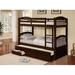 Harriet Bee Baczanski Twin Over Twin 3 Drawer Standard Bunk Bed w/ Trundle Wood/ in Brown/Green | 75.25 H x 40 W x 75 D in | Wayfair