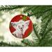 The Holiday Aisle® Chinese Crested Snowflake Holiday Christmas Hanging Figurine Ornament /Porcelain in Red/White | 3 H x 3 W x 0.25 D in | Wayfair