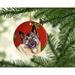 The Holiday Aisle® Norwegian Elkhound Snowflake Holiday Christmas Hanging Figurine Ornament /Porcelain in Black/Brown/Red | Wayfair