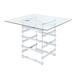 Orren Ellis Robenson Counter Height Dining Table Glass/Metal in Gray | 36 H x 42 W x 42 D in | Wayfair ED733DCD1B974686BD593A445685A389