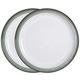 Denby - Regency Green Dinner Plates Set of 2 - Dishwasher Microwave Safe Crockery 26.5cm - Green, White Ceramic Stoneware Tableware - Chip & Crack Resistant Large Plates