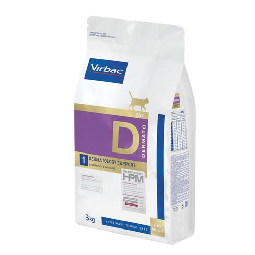 3 kg Virbac Vet HPM cat Dermato D1 Katzentrockenfutter