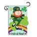 Breeze Decor Irish at Heart Decorative 2-Sided Polyester 19 x 13 in. Garden Flag in Gray/Green | 18.5 H x 13 W in | Wayfair