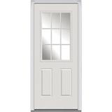 Verona Home Design Smooth 9 Lite 2-Panel External Grilles Prehung Front Entry Doors in White | 81.75 H x 36 W x 4.56 D in | Wayfair ZZ00363L