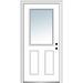 Verona Home Design 0.5 Lite 2-Panel Steel Prehung Front Entry Doors Metal in White | 81.75 H x 36 W x 6.56 D in | Wayfair ZZ365300L