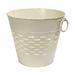 Gracie Oaks Olive Farmhouse Metal Bucket Metal in White | 12 H x 10.25 W x 10.25 D in | Wayfair 89B6ED7756584B8F865712130557B690