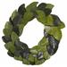 The Holiday Aisle® Glitter Magnolia Leaves 22" Wreath Most Realistic Faux in Green | 22 H x 22 W x 2 D in | Wayfair