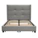 Beverly Queen Bed w/ Integrated Footboard Storage Unit & Accent Wings in Grey Fabric - Diamond Sofa BEVERLYGRQUBED