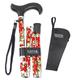 KMINA PRO - Folding Walking Sticks for Women, Floral Walking Sticks for Disabled, Folding Walking Sticks for Ladies, Adjustable Walking Cane for Women, Aluminium Walking Stick Flowers, Flowers Cane