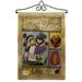 Breeze Decor Thankful Pilgrims Burlap Fall Thanksgiving 2-Sided Burlap 19 x 13 in. Garden Flag in Black/Brown | 18.5 H x 13 W x 1 D in | Wayfair