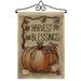Breeze Decor Harvest Blessings Burlap Fall Thanksgiving 2-Sided Burlap 19 x 13 in. Garden Flag in Black/Brown | 18.5 H x 13 W x 1 D in | Wayfair