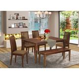 Winston Porter LaKee 6 Piece Solid Wood Dining Set Wood/Upholstered in Brown | 30 H in | Wayfair 06AFF9E9240E4F0CADF3B5C20B23A57E