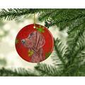 The Holiday Aisle® Collie Snowflakes Holiday Hanging Figurine Ornament Ceramic/Porcelain in Red | 3 H x 3 W x 0.25 D in | Wayfair