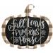The Amish Furniture Company Fall Leaves & Pumpkins Please Wall Décor, Wood in Black | 12 H x 10 W x 1 D in | Wayfair BDF-C0022A-10x12