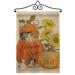 Breeze Decor Happy Pumpkin Kitty Burlap Fall Harvest & Autumn 2-Sided Burlap 19 x 13 in. Garden Flag in Brown | 18.5 H x 13 W in | Wayfair