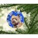 The Holiday Aisle® Cairn Terrier Winter Snowflake Holiday Hanging Figurine Ornament Ceramic/Porcelain in Blue/White | 3 H x 3 W x 0.25 D in | Wayfair