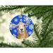 The Holiday Aisle® Goat Winter Snowflakes Holiday Hanging Figurine Ornament Ceramic/Porcelain in Blue/Brown | 3 H x 3 W x 0.25 D in | Wayfair