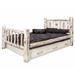 Millwood Pines Montana Collection Lodge Pole Pine Storage Bed Wood in White | 47 H x 66 W x 94 D in | Wayfair 85BD451F2893414596E7A839E7CB8FE8